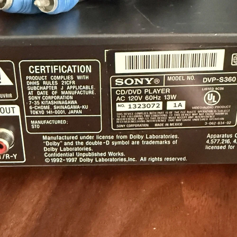 Sony dvp s360